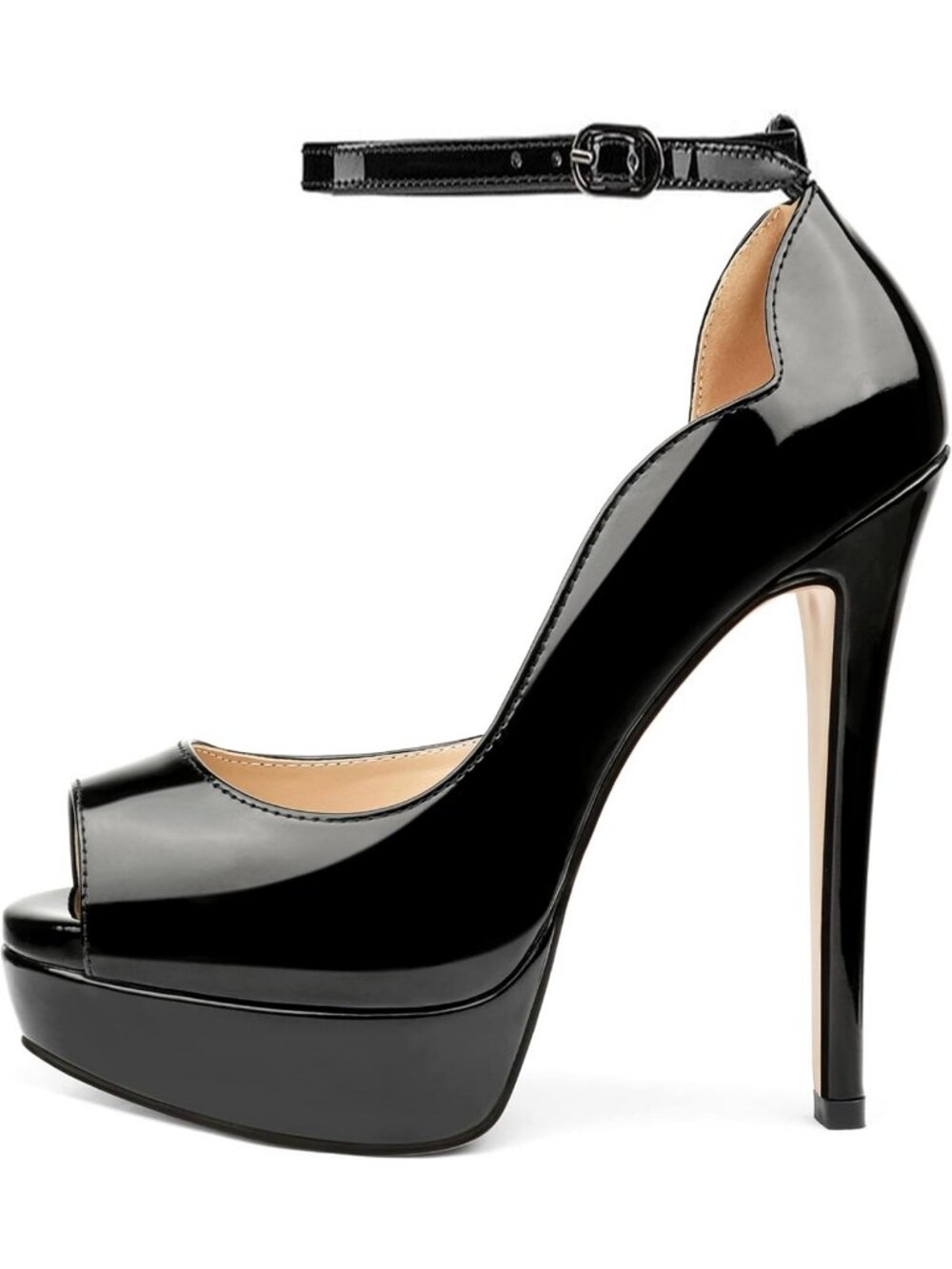 Women's 6-Inch Platform Stiletto Heels - Peep Toe Pumps for Dress & Wedding